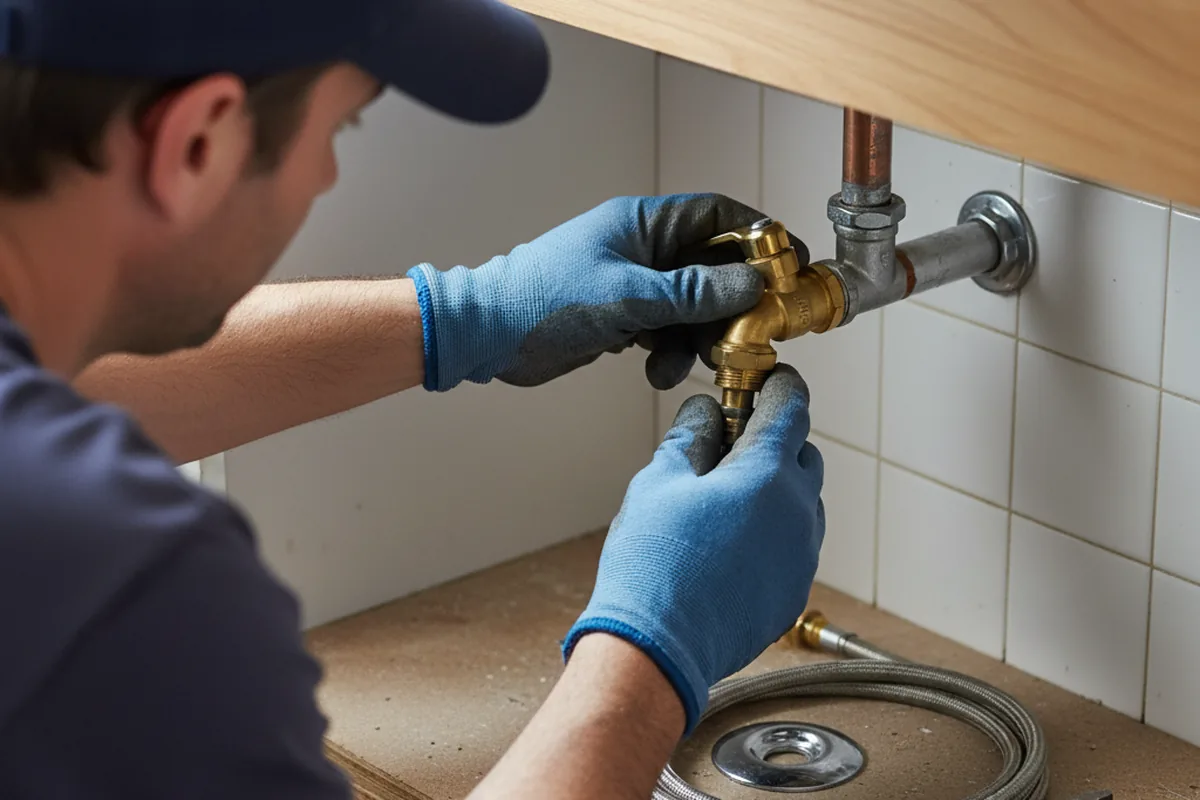 Shutoff valve and fitting work during Burst Pipe Repair in Franklin